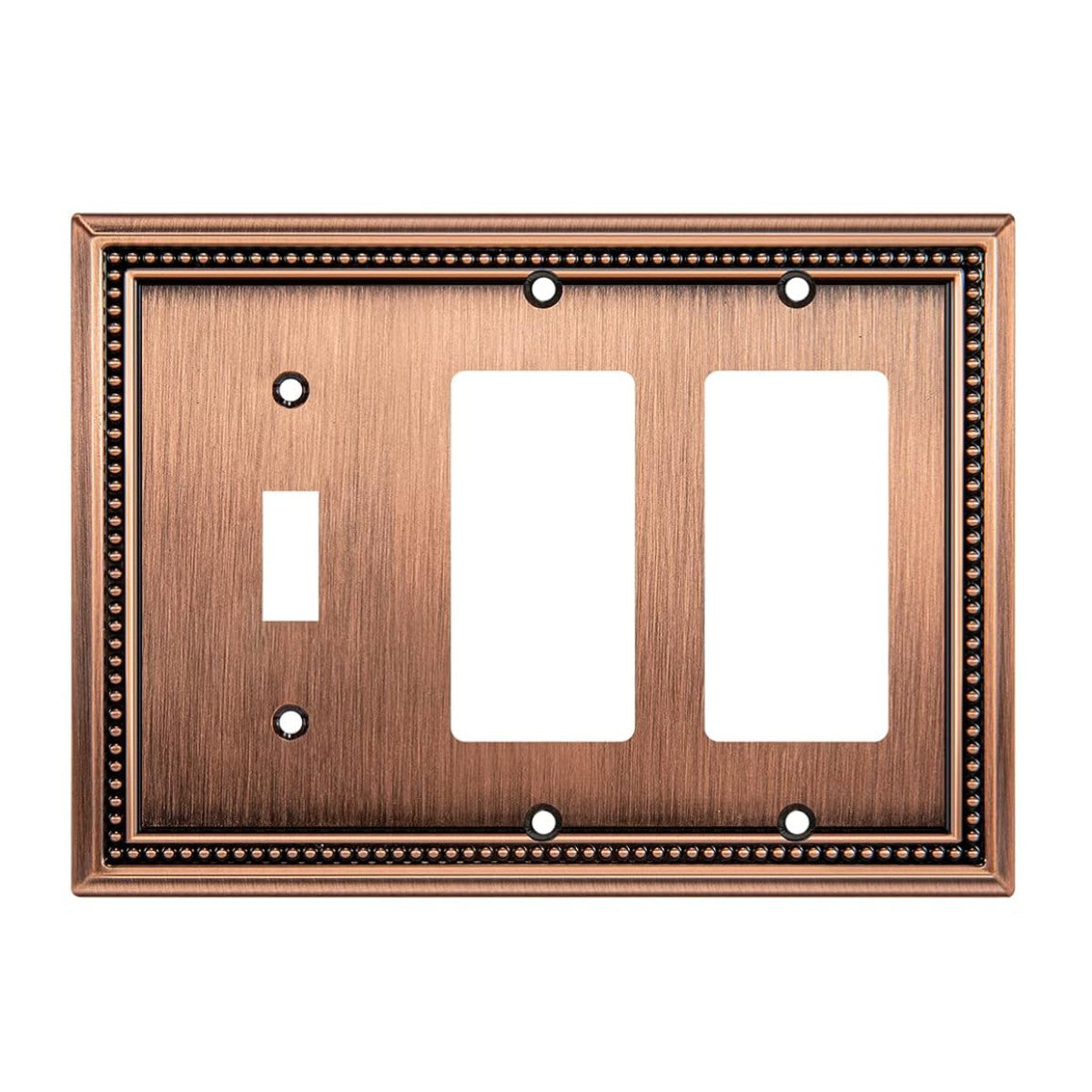 Harmon Antique Copper Single Toggle / Double Decora Decorative Switchplate Cover