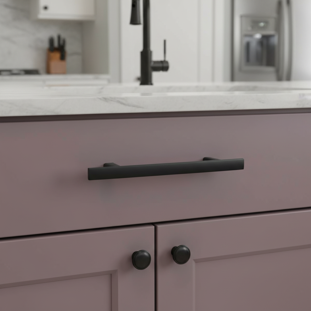 Cosmas 2363-3.5FB Flat Black Subtle Arch Cabinet Pull