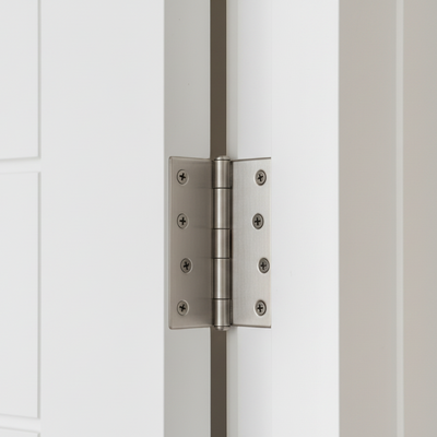 Door Hinge, Satin Nickel, 4" with Square Corners