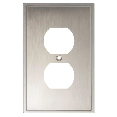 Harmon Satin Nickel Single Duplex Soft Modern Outlet Cover