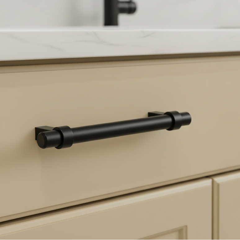 Cosmas 161-192FB Flat Black Euro Style Bar Pull