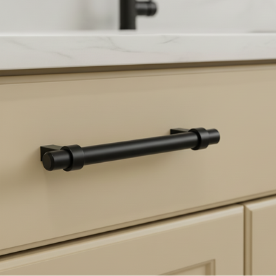 Cosmas 161-192FB Flat Black Euro Style Bar Pull