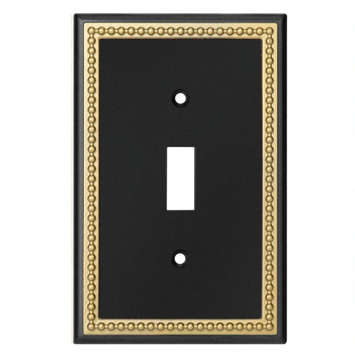 Harmon Black and Brushed Gold Single Toggle Decorative Switchplate Cover