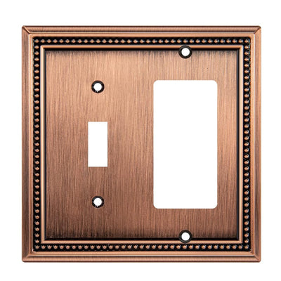 Harmon Antique Copper Single Toggle / Single Decora Decorative Switchplate Cover
