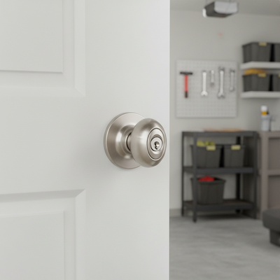 Somerset Keyed Entry Door Knob, Satin Nickel