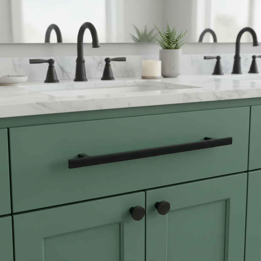 Cosmas 2363-224FB Flat Black Subtle Arch Cabinet Pull