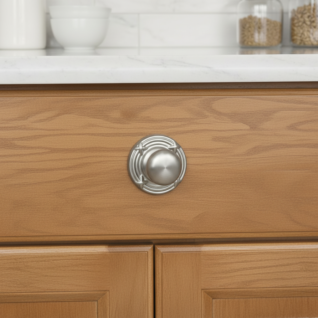 Cosmas 9468SN Satin Nickel Cabinet Knob Backplate