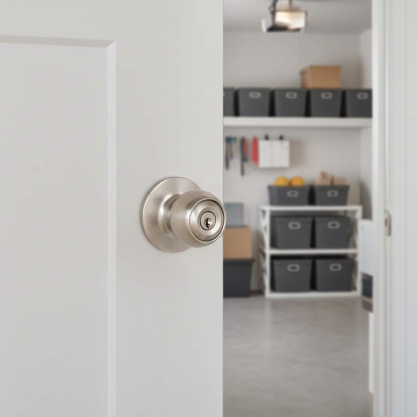 Ashland Keyed Entry Door Knob, Satin Nickel