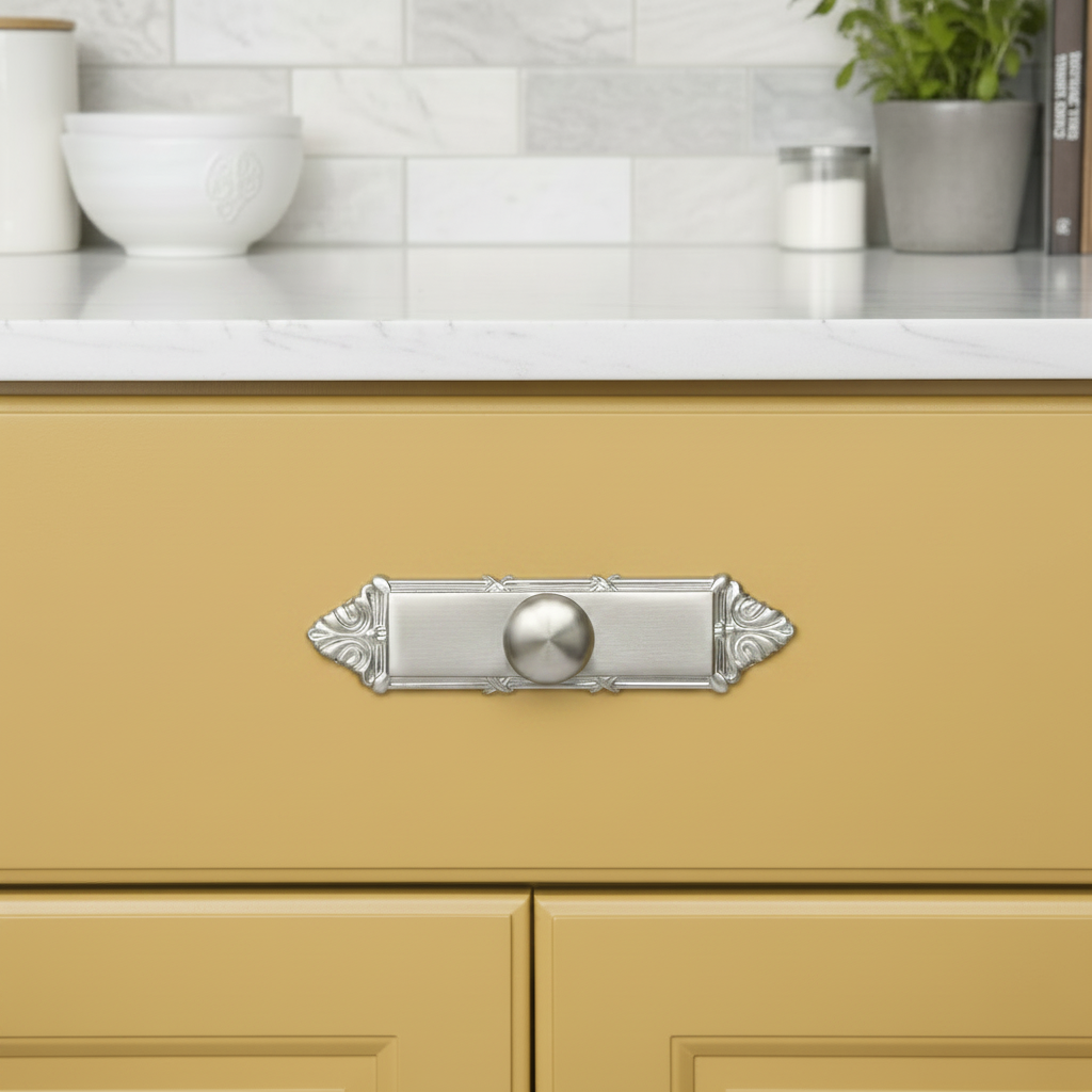 Cosmas 9467SN Satin Nickel Cabinet Knob Backplate