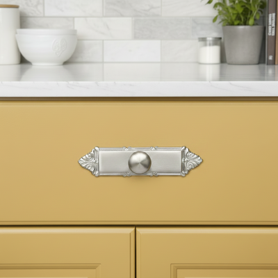 Cosmas 9467SN Satin Nickel Cabinet Knob Backplate