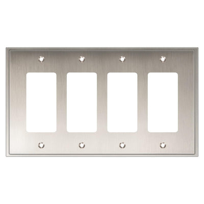 Harmon Satin Nickel Quad Decora Soft Modern Switchplate Cover