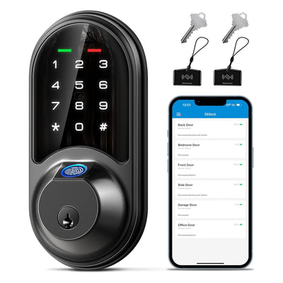 Keyless Entry RZ07 Matte Black Keypad Smart Deadbolt