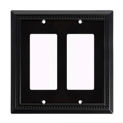 Harmon Matte Black Double Decora Decorative Switchplate Cover