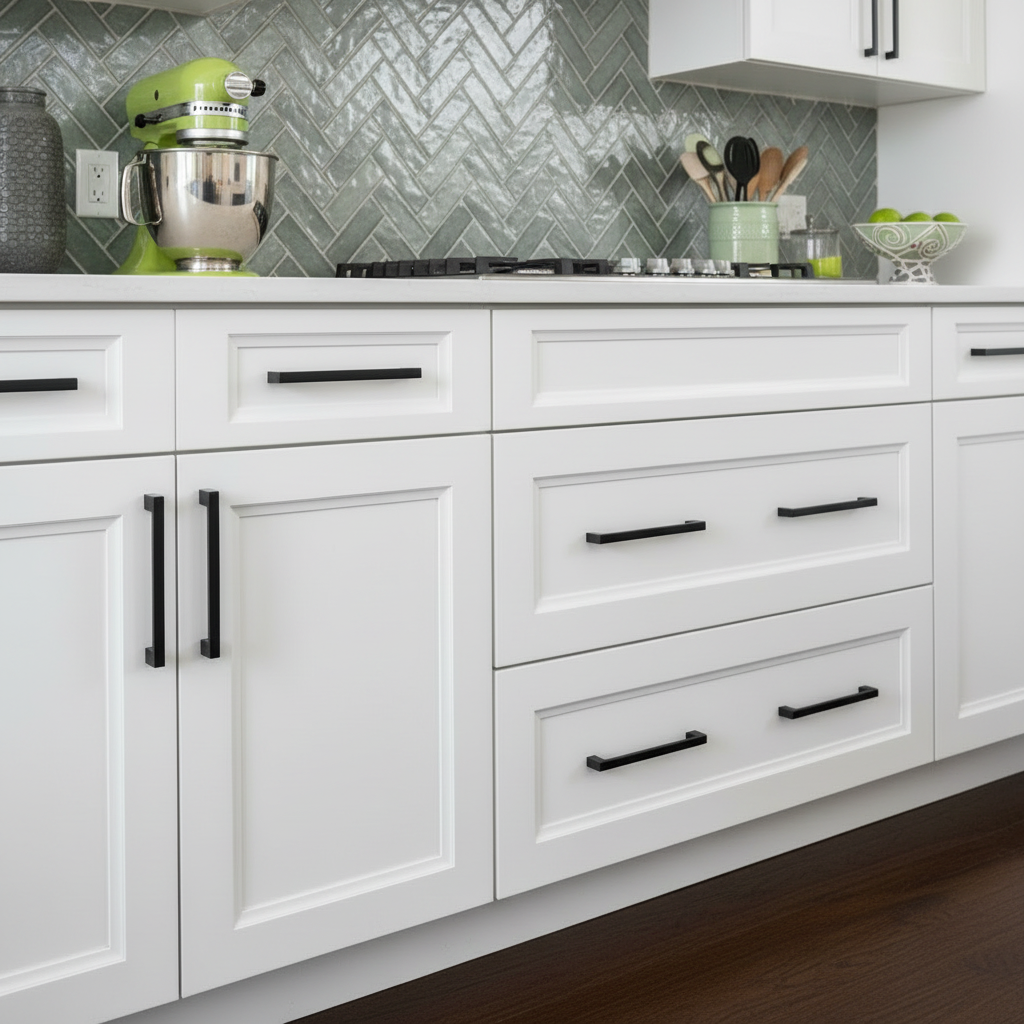 Diversa Matte Black 7-1/2" (192mm) Square Edge Solid Cabinet Bar Pull