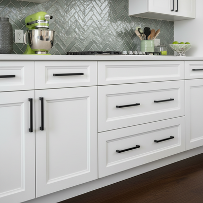 Diversa Matte Black 7-1/2" (192mm) Square Edge Solid Cabinet Bar Pull