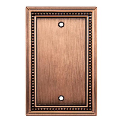 Harmon Antique Copper Single Blank Decorative Switchplate Cover
