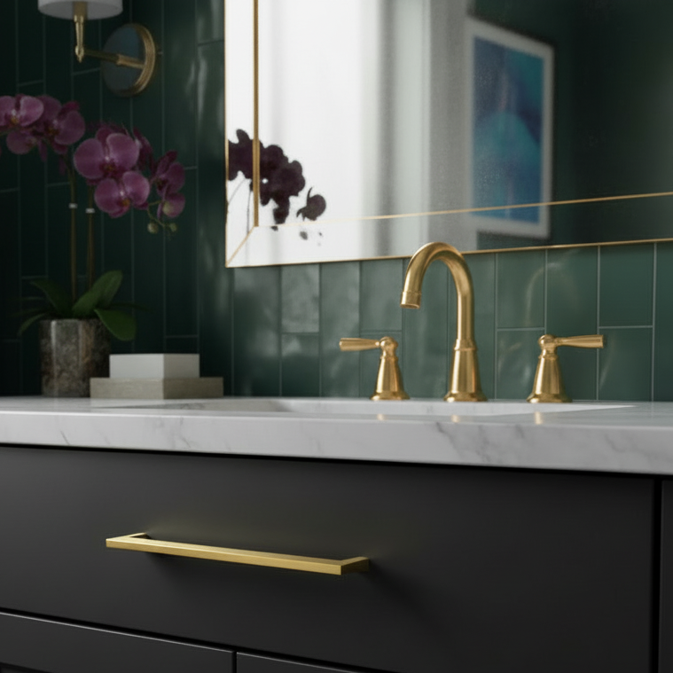 Cosmas 3133-128BB Brushed Brass Cabinet Pull