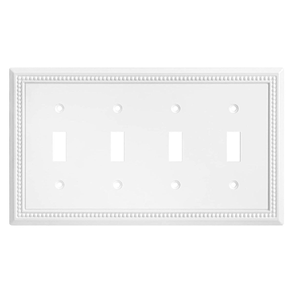 Harmon White Quad Toggle Decorative Switchplate Cover