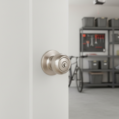 Bedford Keyed Entry Door Knob, Satin Nickel