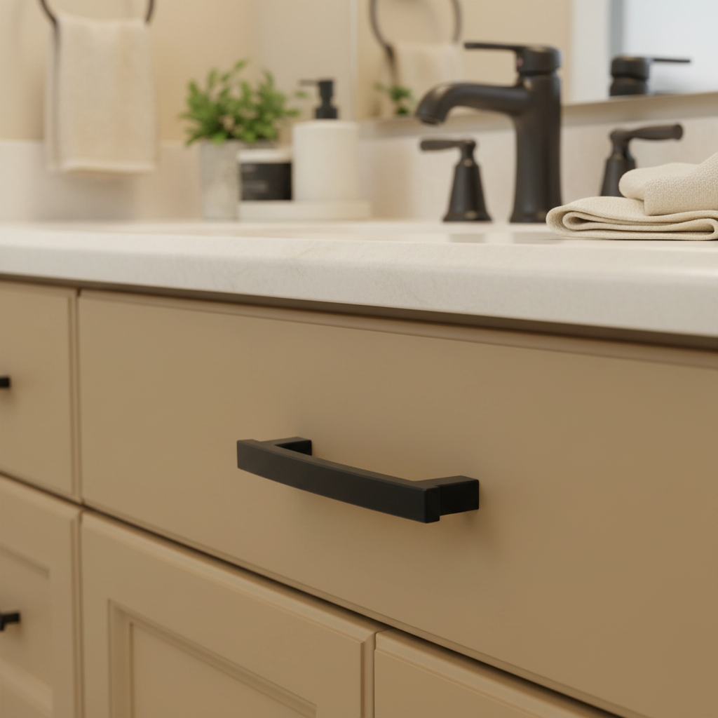 Cosmas 5238FB Flat Black Contemporary Arch Cabinet Pull
