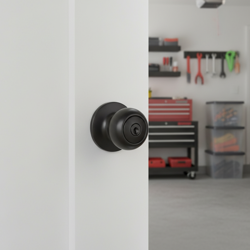 Bedford Keyed Entry Door Knob, Matte Black