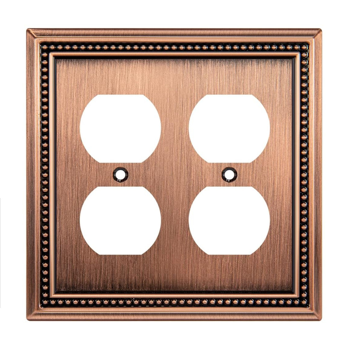 Harmon Antique Copper Double Duplex Decorative Outlet Cover