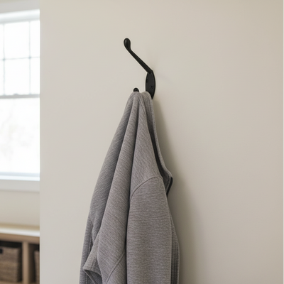 Cosmas 31153FB Flat Black Coat &amp; Hat Hook