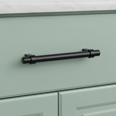 Cosmas 161-160FB Flat Black Euro Style Bar Pull