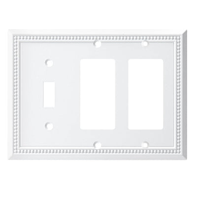 Harmon White Single Toggle / Double Decora Decorative Switchplate Cover