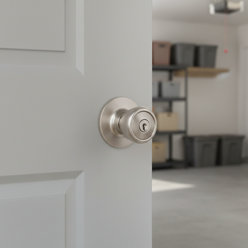 Salem Keyed Entry Door Knob, Satin Nickel