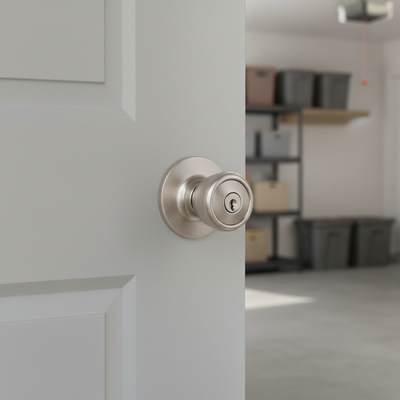 Salem Keyed Entry Door Knob, Satin Nickel