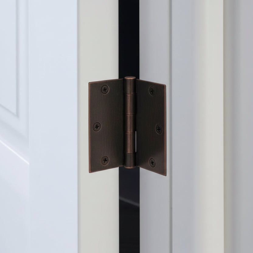 Door Hinge, Oil Rubbed Bronze, 3-1/2" with Square Corners