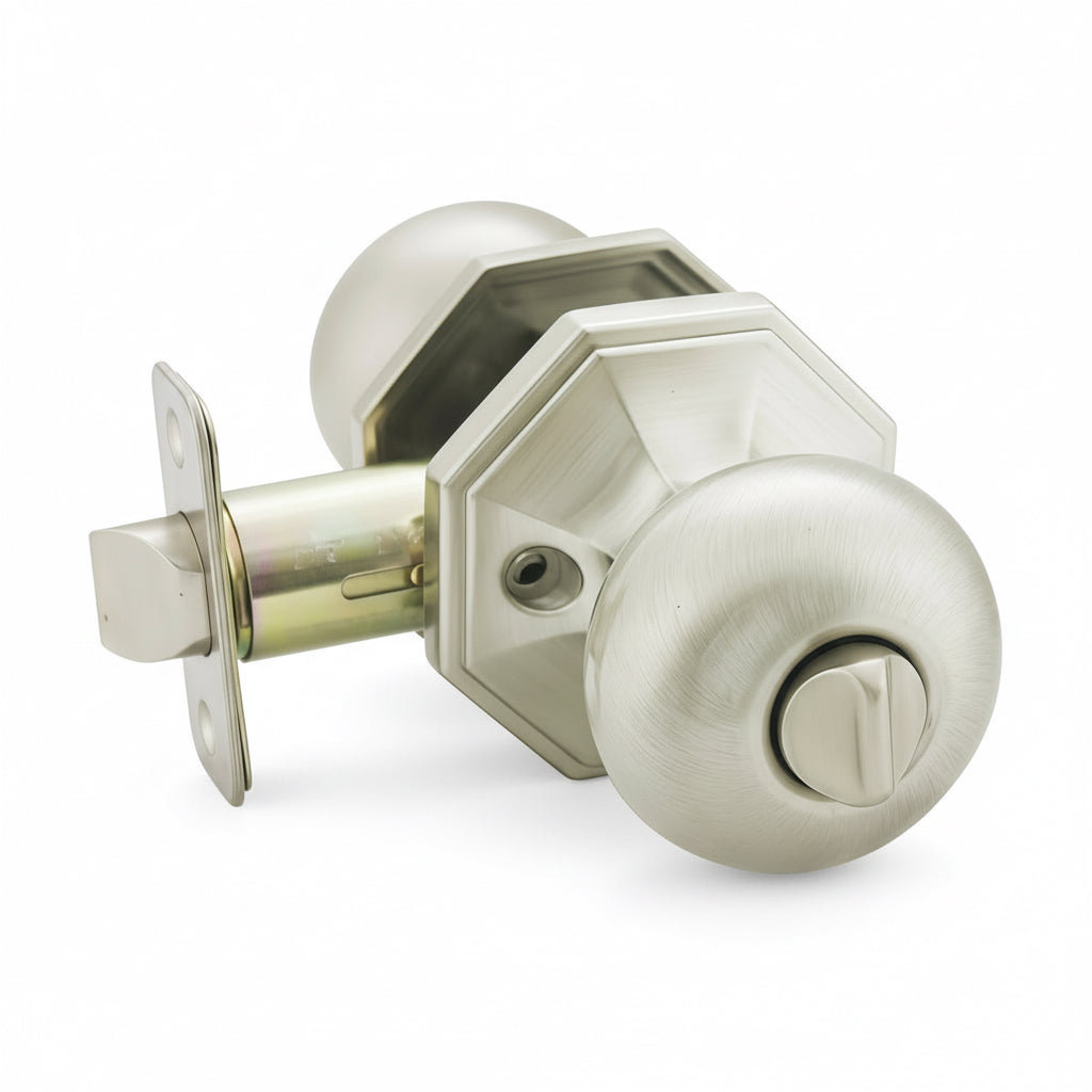 Stanton Privacy Door Knob, Satin Nickel