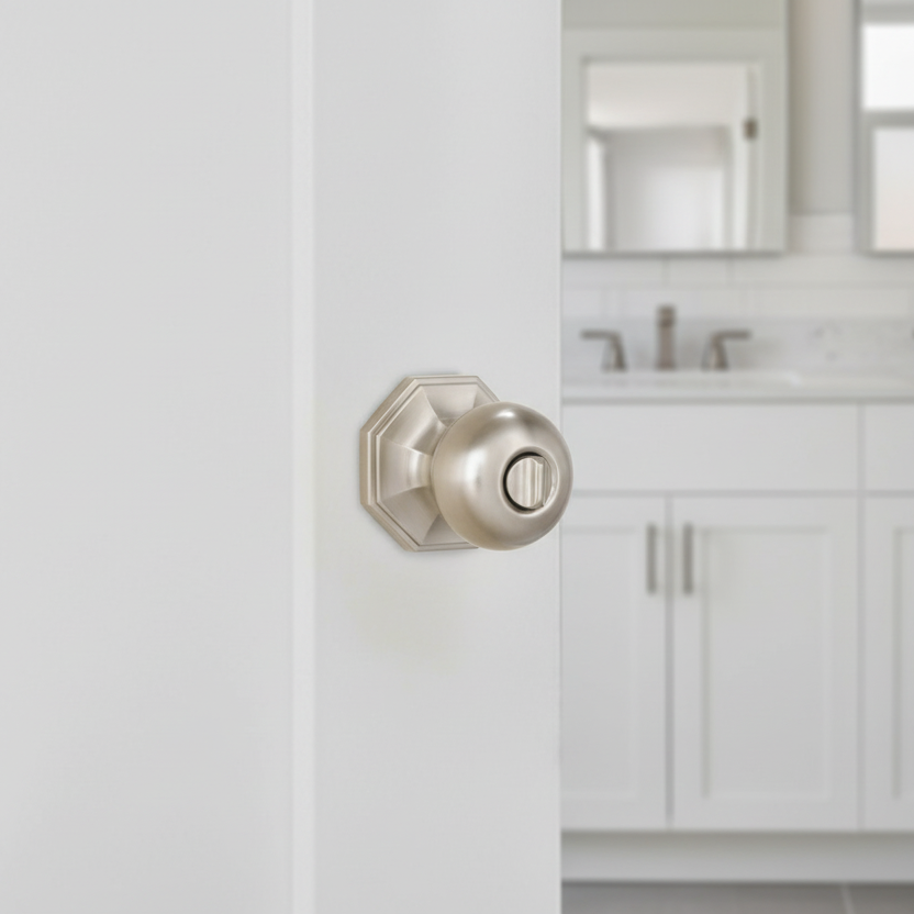Stanton Privacy Door Knob, Satin Nickel