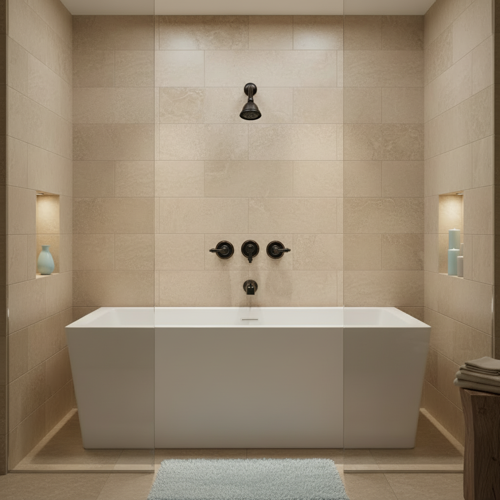 Designers Impressions 654679 Oil Rubbed Bronze Tub / Shower Combo Faucet with Multi-Setting Shower Head