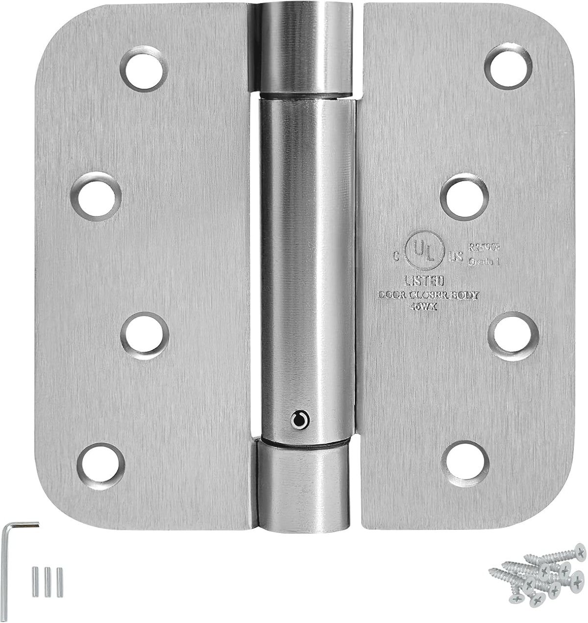 Spring Door Hinge, 4&quot; x 4&quot;, Satin Nickel (3 PACK)