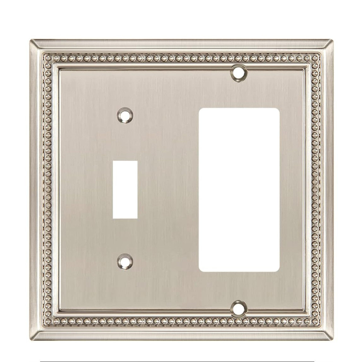 Harmon Satin Nickel Single Toggle / Single Decora Decorative Switchplate Cover