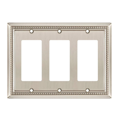 Harmon Satin Nickel Triple Decora Decorative Switchplate Cover