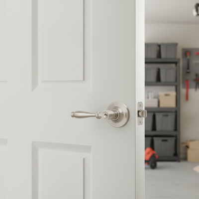 Villa Entry Door Lever, Satin Nickel