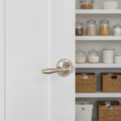 Villa Passage Door Lever, Satin Nickel