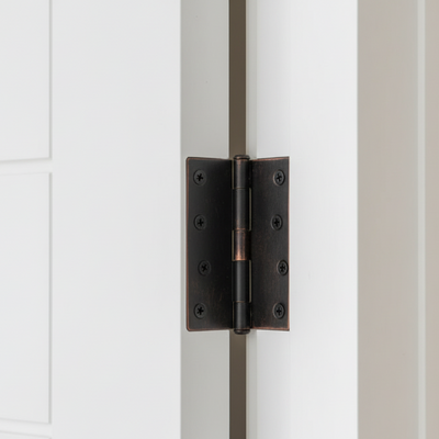 Door Hinge, Oil Rubbed Bronze, 4" with Square Corners