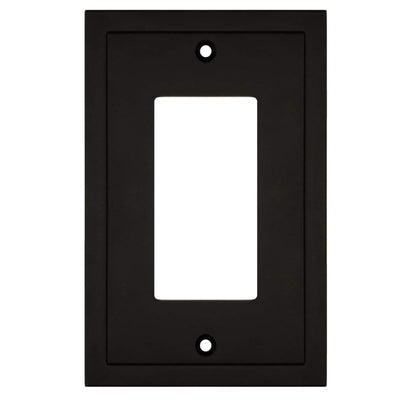 Harmon Matte Black Single Decora Modern Edge Switchplate Cover