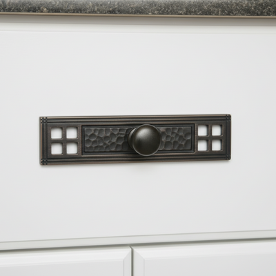 Cosmas 10552ORB Oil Rubbed Bronze Craftsman Cabinet Knob Backplate
