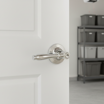 Villa Entry Door Lever, Polished Chrome