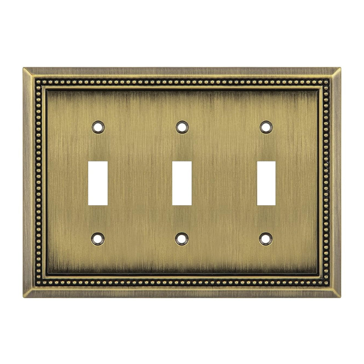 Harmon Antique Brass Triple Toggle Decorative Switchplate Cover