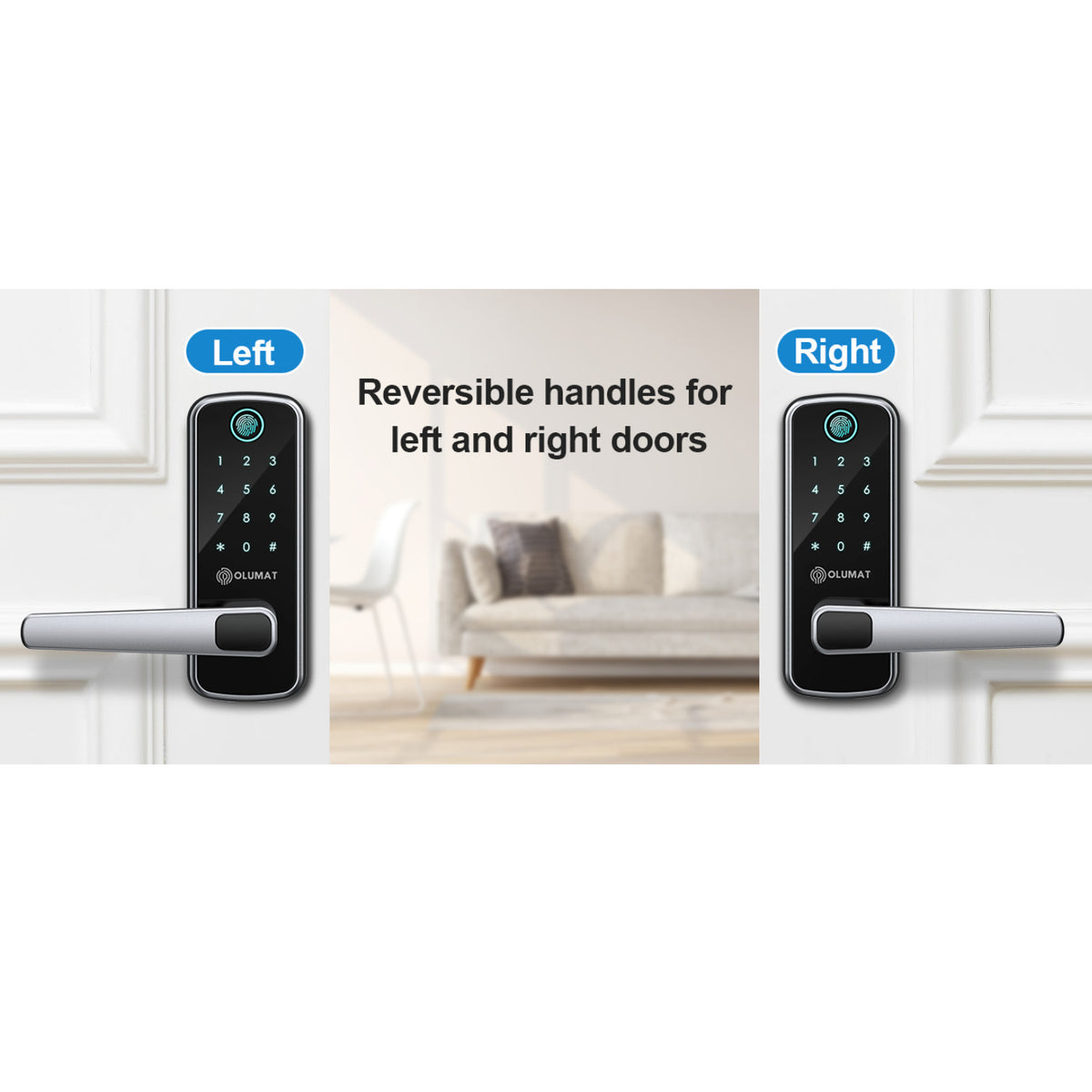 Keyless Entry B22 Black and Satin Nickel Keypad Smart Entry Lever