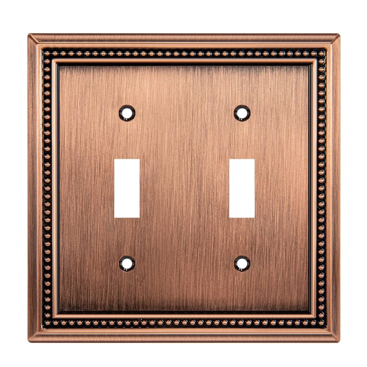 Harmon Antique Copper Double Toggle Decorative Switchplate Cover
