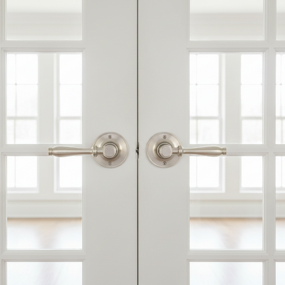 Villa Dummy Door Lever, Satin Nickel