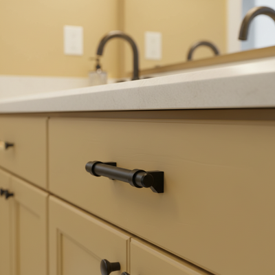 Cosmas 161-2.5FB Flat Black Euro Style Bar Pull