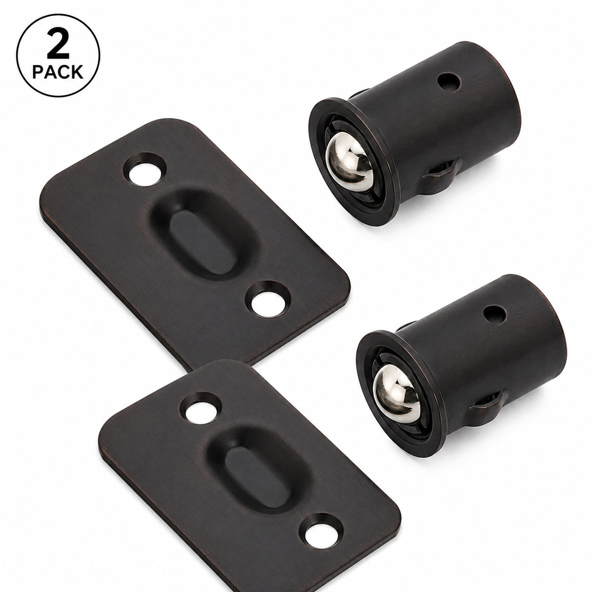 Ball Catch Drive In Strike Plate Radius Oil Rubbed Bronze 2 1/4"